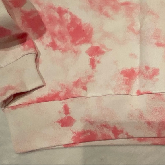 SpongeBob SquarePants Juniors Pink Cloud Tie-Dyed Cropped Sweatshirt Size Large - Picture 6 of 15